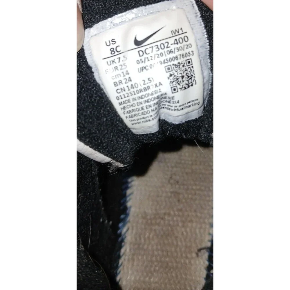 Nike Air Shoes Toddler Baby Blue Yellow Uptempo Peace Love Size 8C